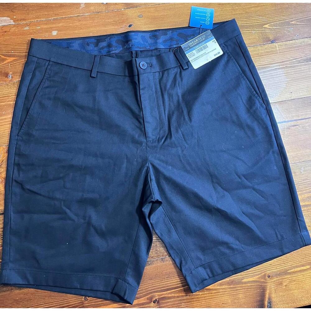 Kenneth Cole Awearness Men's Flat Front Shorts Size 38 Navy Blue Casual Golf